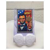 Pop Art Lincoln Penny Card Display with Paw Print Stand