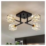 Poemoon Black Gold Sputnik Chandeliers Industrial 18\' Crystal Semi Flush Mount Ceiling Light Fixture 4-Light Modern Chandelier for Hallway Entryway Kitchen Bedroom Dining Room doesn't appear to have Poemoon Black Gold Sputnik Chandeliers Industrial 18\' Crystal Semi Flush Mount Ceiling Light Fixture 4-Light Modern Chandelier for Hallway Entryway Kitchen Bedroom Dining Room doesn't appear to have