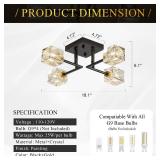 Poemoon Black Gold Sputnik Chandeliers Industrial 18\' Crystal Semi Flush Mount Ceiling Light Fixture 4-Light Modern Chandelier for Hallway Entryway Kitchen Bedroom Dining Room doesn't appear to have Poemoon Black Gold Sputnik Chandeliers Industrial 18\' Crystal Semi Flush Mount Ceiling Light Fixture 4-Light Modern Chandelier for Hallway Entryway Kitchen Bedroom Dining Room doesn't appear to have