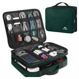 MATEIN Tech Organizer Travel Case, Large Water Resistant Cable Organizer for Electronic Accessories, Sturdy Carrying Tech Bag With Handle for Cord, Power Bank, Tablet (Up to 12.9inch), Peacock Blue MATEIN Tech Organizer Travel Case, Large Water Resistant Cable Organizer for Electronic Accessories, Sturdy Carrying Tech Bag With Handle for Cord, Power Bank, Tablet (Up to 12.9inch), Peacock Blue