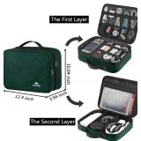 MATEIN Tech Organizer Travel Case, Large Water Resistant Cable Organizer for Electronic Accessories, Sturdy Carrying Tech Bag With Handle for Cord, Power Bank, Tablet (Up to 12.9inch), Peacock Blue MATEIN Tech Organizer Travel Case, Large Water Resistant Cable Organizer for Electronic Accessories, Sturdy Carrying Tech Bag With Handle for Cord, Power Bank, Tablet (Up to 12.9inch), Peacock Blue