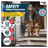 THUNDER GRIP Outdoor Stair Treads Non Slip 30\' x 6\' - 12-Pack Weather Resistant Exterior Grip Tape for Wooden Steps - Non Slip Stair Treads - Anti Skid Strips - Waterproof 80-Grit Adhesive Treads THUNDER GRIP Outdoor Stair Treads Non Slip 30\' x 6\' - 12-Pack Weather Resistant Exterior Grip Tape for Wooden Steps - Non Slip Stair Treads - Anti Skid Strips - Waterproof 80-Grit Adhesive Treads