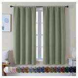Simplebrand Ava Sage Green Blackout Curtains for Bedroom 63 Inch Length 2 Panels Set, Solid Thermal Insulated Energy Saving Rod Pocket Window Treatment Curtains Blackout Drapes, W40 x L63 Inch, Sage Simplebrand Ava Sage Green Blackout Curtains for Bedroom 63 Inch Length 2 Panels Set, Solid Thermal Insulated Energy Saving Rod Pocket Window Treatment Curtains Blackout Drapes, W40 x L63 Inch, Sage
