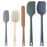 ChefAide 5 Pieces Silicone Spatula Set, Food Grade Rubber Spatula, Upgrade Strong Handle with Ergonomic Grip, Heat Resistant Up to 600°F for Nonstick Cookware, Cooking ChefAide 5 Pieces Silicone Spatula Set, Food Grade Rubber Spatula, Upgrade Strong Handle with Ergonomic Grip, Heat Resistant Up to 600°F for Nonstick Cookware, Cooking
