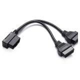 Right Angle OBD2 Splitter Y Cable, bbfly-B20 OBDII 1 Male Splitter to 2 Female Extension Cable 1FT 30CM (1PACK) Right Angle OBD2 Splitter Y Cable, bbfly-B20 OBDII 1 Male Splitter to 2 Female Extension Cable 1FT 30CM (1PACK)