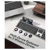 CHESONA Wireless Keyboard and Mouse Combo, Wireless Rechargeable Full Size Mulit-Device (BT 5.0+3.0+2.4G) Keyboard Mouse Combo for Mac OS/iOS/Windows/Android (Silver Black) CHESONA Wireless Keyboard and Mouse Combo, Wireless Rechargeable Full Size Mulit-Device (BT 5.0+3.0+2.4G) Keyboard Mouse Combo for Mac OS/iOS/Windows/Android (Silver Black)