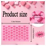 2 Pcs Heart Silicone Molds,Gummy Molds,Nonstick Food Grade Silicone,for Baking Chocolate Jelly Cake Candy 2 Pcs Heart Silicone Molds,Gummy Molds,Nonstick Food Grade Silicone,for Baking Chocolate Jelly Cake Candy