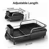 SNTD Dish Drying Rack, Expandable Dish Rack for Kitchen Counter, Stainless Steel Dish Drainer with Drainboard Set and Utensil Holder (Black) SNTD Dish Drying Rack, Expandable Dish Rack for Kitchen Counter, Stainless Steel Dish Drainer with Drainboard Set and Utensil Holder (Black)