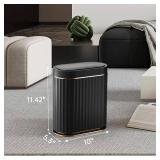 ELPHECO Black Bathroom Trash Can with Lid 2 Gallon Sensor Trash Bin, Automatic Narrow Garbage Can, Waterproof Smart Trash Can, Slim Motion Sensor Waste Bins for Bathroom, Living Room, Office ELPHECO Black Bathroom Trash Can with Lid 2 Gallon Sensor Trash Bin, Automatic Narrow Garbage Can, Waterproof Smart Trash Can, Slim Motion Sensor Waste Bins for Bathroom, Living Room, Office