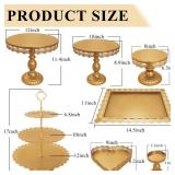 JALANCY Set of 9 Cake Stands Metal Cupcake Stand Set Multiple Styles Candy Fruit Display Tower Dessert Plate Cake Serving Tray for Birthday Party Wedding Anniversary Baby Shower Engagement (Gold) JALANCY Set of 9 Cake Stands Metal Cupcake Stand Set Multiple Styles Candy Fruit Display Tower Dessert Plate Cake Serving Tray for Birthday Party Wedding Anniversary Baby Shower Engagement (Gold)