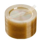 Goodluck 120PCS 7\' Gold Glitter Dessert Plastic Plates with 7.4\' Forks, Gold Appetizer Plates for 60 Guests, Including 60 Disposable Cake Plastic Plates and 60 Forks for Wedding/Birthday Party Goodluck 120PCS 7\' Gold Glitter Dessert Plastic Plates with 7.4\' Forks, Gold Appetizer Plates for 60 Guests, Including 60 Disposable Cake Plastic Plates and 60 Forks for Wedding/Birthday Party