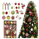50 Pcs Christmas Ball Ornaments Sets, Elf Red Green White Shatterproof Christmas Tree Decor Hanging Ball Ornaments Bulk, Candy Cane Decorations for Xmas Holiday Party 50 Pcs Christmas Ball Ornaments Sets, Elf Red Green White Shatterproof Christmas Tree Decor Hanging Ball Ornaments Bulk, Candy Cane Decorations for Xmas Holiday Party