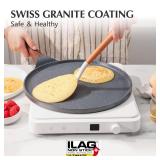 SENSARTE Nonstick Crepe Pan, Swiss Granite Coating Dosa Pan Pancake Flat Skillet Tawa Griddle 12-Inch with Stay-Cool Handle, Induction Compatible SENSARTE Nonstick Crepe Pan, Swiss Granite Coating Dosa Pan Pancake Flat Skillet Tawa Griddle 12-Inch with Stay-Cool Handle, Induction Compatible
