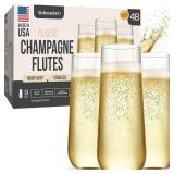 DECADORN Clear Stemless Champagne Flutes Plastic 48 Pack - 9oz Plastic Champagne Glasses - Durable and Sturdy Mimosa Glasses For Parties - Shatterproof, Recyclable, BPA-Free, Smooth Rims. DECADORN Clear Stemless Champagne Flutes Plastic 48 Pack - 9oz Plastic Champagne Glasses - Durable and Sturdy Mimosa Glasses For Parties - Shatterproof, Recyclable, BPA-Free, Smooth Rims.