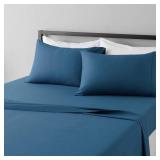 Amazon Basics Lightweight Breathable Ultra-Soft Brushed Microfiber 4-Piece Bed Sheet Set with 14-Inch Deep Pockets, King, Dark Teal, Solid Amazon Basics Lightweight Breathable Ultra-Soft Brushed Microfiber 4-Piece Bed Sheet Set with 14-Inch Deep Pockets, King, Dark Teal, Solid