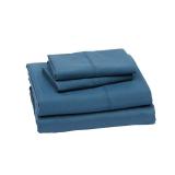 Amazon Basics Lightweight Breathable Ultra-Soft Brushed Microfiber 4-Piece Bed Sheet Set with 14-Inch Deep Pockets, King, Dark Teal, Solid Amazon Basics Lightweight Breathable Ultra-Soft Brushed Microfiber 4-Piece Bed Sheet Set with 14-Inch Deep Pockets, King, Dark Teal, Solid
