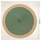 Noctiflorous Round Placemats Set of 6, 15 Inch Braided Hand Woven Table Mats, Heat Resistant Non-Slip Wipeable Wide Edge Place Mats for Kitchen Dining Indoor Outdoor Use(Green, 6) Noctiflorous Round Placemats Set of 6, 15 Inch Braided Hand Woven Table Mats, Heat Resistant Non-Slip Wipeable Wide Edge Place Mats for Kitchen Dining Indoor Outdoor Use(Green, 6)