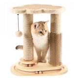 Made4Pets Cat Scratching Post, Cat Self Groomer for Indoor Cats, Cloud Soft Perch for Rest, 17.5\' Tall Natural Sisal Scratcher Cat Grooming Interactive Ball Track Toys for Small Cats Kittens Made4Pets Cat Scratching Post, Cat Self Groomer for Indoor Cats, Cloud Soft Perch for Rest, 17.5\' Tall Natural Sisal Scratcher Cat Grooming Interactive Ball Track Toys for Small Cats Kittens