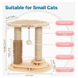 Made4Pets Cat Scratching Post, Cat Self Groomer for Indoor Cats, Cloud Soft Perch for Rest, 17.5\' Tall Natural Sisal Scratcher Cat Grooming Interactive Ball Track Toys for Small Cats Kittens Made4Pets Cat Scratching Post, Cat Self Groomer for Indoor Cats, Cloud Soft Perch for Rest, 17.5\' Tall Natural Sisal Scratcher Cat Grooming Interactive Ball Track Toys for Small Cats Kittens