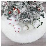 72 Inch Christmas Tree Skirt Faux Fur Snow White Luxury Plush Large Size Fluffy Home Holiday Decor Xmas Gift 72 Inch Christmas Tree Skirt Faux Fur Snow White Luxury Plush Large Size Fluffy Home Holiday Decor Xmas Gift