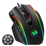 Redragon Gaming Mouse, MMO Mouse Gaming UP 12400 DPI, 19 Macro Programmable Buttons, RGB Mouse with 12 Side Buttons, 8 * 2.4g Weight Tuning for PC Laptop MOBA FPS, M901K, Black Redragon Gaming Mouse, MMO Mouse Gaming UP 12400 DPI, 19 Macro Programmable Buttons, RGB Mouse with 12 Side Buttons, 8 * 2.4g Weight Tuning for PC Laptop MOBA FPS, M901K, Black