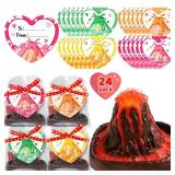 Valentines Day Large Volcano Science Kit - 24 Pack Valentines Day Gift Cards for Kids, Volcano Erupting Experiment Toys STEM Educational Toys for Classroom Exchange School Activities Party Favors Valentines Day Large Volcano Science Kit - 24 Pack Valentines Day Gift Cards for Kids, Volcano Erupting Experiment Toys STEM Educational Toys for Classroom Exchange School Activities Party Favors