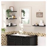 upsimples Floating Shelves for Wall, Wall Shelves for Decor Storage Set of 6, Wall Mounted Wood Shelf for Bedroom, Living Room, Bathroom, Kitchen, Picture Ledge Shelf, Black upsimples Floating Shelves for Wall, Wall Shelves for Decor Storage Set of 6, Wall Mounted Wood Shelf for Bedroom, Living Room, Bathroom, Kitchen, Picture Ledge Shelf, Black