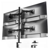 monTEK Quad Monitor Stand Mount, Fully Adjustable Desk Mount for 4 Screen up to 17â-32â and 22lbs Capacity Each Arm, Stable Monitor Arm with C Clamp and Grommet Base, VESA 75x75mm/100x100mm monTEK Quad Monitor Stand Mount, Fully Adjustable Desk Mount for 4 Screen up to 17â-32â and 22lbs Capacity Each Arm, Stable Monitor Arm with C Clamp and Grommet Base, VESA 75x75mm/100x100mm