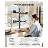 monTEK Quad Monitor Stand Mount, Fully Adjustable Desk Mount for 4 Screen up to 17â-32â and 22lbs Capacity Each Arm, Stable Monitor Arm with C Clamp and Grommet Base, VESA 75x75mm/100x100mm monTEK Quad Monitor Stand Mount, Fully Adjustable Desk Mount for 4 Screen up to 17â-32â and 22lbs Capacity Each Arm, Stable Monitor Arm with C Clamp and Grommet Base, VESA 75x75mm/100x100mm