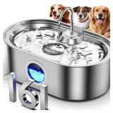 4.2Gal Dog Water Fountain for Large Dogs, 16L Stainless Steel Dog Fountain Water Bowl with Multi-Filtration & Deeper Drinking Tray, Extra Large Pet Water Fountain with Water Window & LED, Ultra-Quiet 4.2Gal Dog Water Fountain for Large Dogs, 16L Stainless Steel Dog Fountain Water Bowl with Multi-Filtration & Deeper Drinking Tray, Extra Large Pet Water Fountain with Water Window & LED, Ultra-Quiet