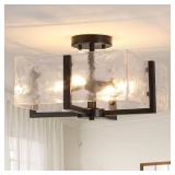 Webfkh Black Semi Flush Mount Ceiling Light 4-Light Glass Light Fixtures Ceiling Mount,14.96\' Modern Farmhouse Light Fixture for Foyer, Hallway, Entryway, Dining Room, Kitchen, Bedroom, Porch Webfkh Black Semi Flush Mount Ceiling Light 4-Light Glass Light Fixtures Ceiling Mount,14.96\' Modern Farmhouse Light Fixture for Foyer, Hallway, Entryway, Dining Room, Kitchen, Bedroom, Porch