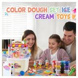 PLAY Ice Cream Cart Toys for Kids - Color Dough Sets for Kids Ages 4-8 with 12 Cans, Pretend Play Toy Ice Cream Shop Counter Playset for Girls Boys Gifts PLAY Ice Cream Cart Toys for Kids - Color Dough Sets for Kids Ages 4-8 with 12 Cans, Pretend Play Toy Ice Cream Shop Counter Playset for Girls Boys Gifts