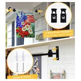 Koutemie Wall Garden Flag Stand Holder Pole with Stoppers for 12 x 18 Outside Small Yard Flags Décor, One Piece Wall Mounted Metal Garden Flag Scroll Hanger for Mailbox Post, Black, 2 Pack Koutemie Wall Garden Flag Stand Holder Pole with Stoppers for 12 x 18 Outside Small Yard Flags Décor, One Piece Wall Mounted Metal Garden Flag Scroll Hanger for Mailbox Post, Black, 2 Pack