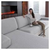 OHSIO Couch Cushion Covers for Sectional Sofa, Stretch Soft Sofa Slipcovers Washable Wear-Resistant Universal Furniture Protector for Living Room(1 Piece Back Couch Cover, Light Gray) OHSIO Couch Cushion Covers for Sectional Sofa, Stretch Soft Sofa Slipcovers Washable Wear-Resistant Universal Furniture Protector for Living Room(1 Piece Back Couch Cover, Light Gray)