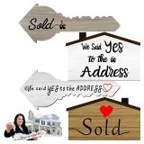 Qunclay 2 Pcs Sold Sign for New Homeowners Wooden Double Sided Real Estate Sold Key Sign Social Media Photo Props, Said Yes to the Address House and Home Sweet Home Key Shaped Wood Closing Gifts Qunclay 2 Pcs Sold Sign for New Homeowners Wooden Double Sided Real Estate Sold Key Sign Social Media Photo Props, Said Yes to the Address House and Home Sweet Home Key Shaped Wood Closing Gifts