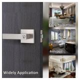 DSJJBLL 2 Pack Door Handle Heavy Duty, Keyed Alike Entry Door Lever, Door Knobs with Lock and Key (Different Keys), Square Door Lever in Satin Nickel for Bedroom, Bathroom and Front Door DSJJBLL 2 Pack Door Handle Heavy Duty, Keyed Alike Entry Door Lever, Door Knobs with Lock and Key (Different Keys), Square Door Lever in Satin Nickel for Bedroom, Bathroom and Front Door