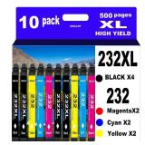 NINKLER 232XL Remanufactured for Epson 232XL Ink Cartridges Combo Pack 232 T232XL for XP-4200 XP-4205 Workforce WF-2930 WF-2950 Printer 10 Pack 4 Black 2 Cyan 2 Magenta 2 Yellow NINKLER 232XL Remanufactured for Epson 232XL Ink Cartridges Combo Pack 232 T232XL for XP-4200 XP-4205 Workforce WF-2930 WF-2950 Printer 10 Pack 4 Black 2 Cyan 2 Magenta 2 Yellow