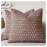 Foindtower Set of 2 Decorative Neutral Floral Print Throw Pillow Covers Vintage Accent Farmhouse Cushion Covers Boho Home Decor for Sofa Couch Chair Bedroom Living Room,20Ã20 Inch,Wine Red Foindtower Set of 2 Decorative Neutral Floral Print Throw Pillow Covers Vintage Accent Farmhouse Cushion Covers Boho Home Decor for Sofa Couch Chair Bedroom Living Room,20Ã20 Inch,Wine Red