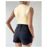 Milumia Women's Ruched Tank Top Sleeveless Mock Neck Bodysuit Fitted Jumpsuit Tops Butter Yellow Medium Milumia Women's Ruched Tank Top Sleeveless Mock Neck Bodysuit Fitted Jumpsuit Tops Butter Yellow Medium