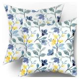 Sweetshow Yellow Blue Floral Throw Pillow Covers 18x18 Inch Watercolor Sage Green Leaves Decorative Pillow Case Soft Cotton Square Cushion Covers for Couch Sofa Bedroom Livingroom (Pack of 2) Sweetshow Yellow Blue Floral Throw Pillow Covers 18x18 Inch Watercolor Sage Green Leaves Decorative Pillow Case Soft Cotton Square Cushion Covers for Couch Sofa Bedroom Livingroom (Pack of 2)