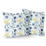 Sweetshow Yellow Blue Floral Throw Pillow Covers 18x18 Inch Watercolor Sage Green Leaves Decorative Pillow Case Soft Cotton Square Cushion Covers for Couch Sofa Bedroom Livingroom (Pack of 2) Sweetshow Yellow Blue Floral Throw Pillow Covers 18x18 Inch Watercolor Sage Green Leaves Decorative Pillow Case Soft Cotton Square Cushion Covers for Couch Sofa Bedroom Livingroom (Pack of 2)
