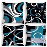 D DIFARIC Blue and Black Throw Pillow Covers 18x18 Inches Set of 4 Decor Decorative Throw Pillow Cover Abstract Modern Geometric Teal Square Cushion Cases for Sofa Bed Couch D DIFARIC Blue and Black Throw Pillow Covers 18x18 Inches Set of 4 Decor Decorative Throw Pillow Cover Abstract Modern Geometric Teal Square Cushion Cases for Sofa Bed Couch