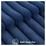 decorUhome Cozy Faux Fur Spring Throw Pillow Covers 18x18 Set of 2 Decorative Soft Plush Striped Modern Farmhouse Boho Couch Pillow Cases with Velvet Back for Sofa Bed Living Room, Blue decorUhome Cozy Faux Fur Spring Throw Pillow Covers 18x18 Set of 2 Decorative Soft Plush Striped Modern Farmhouse Boho Couch Pillow Cases with Velvet Back for Sofa Bed Living Room, Blue