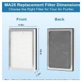 Fylmir MA25 Replacement Filter Compatible with MA Series Air Purifier 25 S1/W1/B1,3-In-1 Filtration System of MA25,H13 True HEPA Filter with Activated Carbon Filter,4 Pack Fylmir MA25 Replacement Filter Compatible with MA Series Air Purifier 25 S1/W1/B1,3-In-1 Filtration System of MA25,H13 True HEPA Filter with Activated Carbon Filter,4 Pack