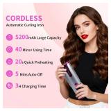 Cordless Automatic Rotating Curling Iron - 5200mAh USB Rechargeable Beach Wave Curler with U-Shape Anti-Tangle Barrel, 6 Temp Settings & LCD Display, for Long Hair Cordless Automatic Rotating Curling Iron - 5200mAh USB Rechargeable Beach Wave Curler with U-Shape Anti-Tangle Barrel, 6 Temp Settings & LCD Display, for Long Hair