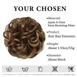 CJL HAIR Large Messy Bun Hair Piece Wavy Curly Scrunchies Synthetic Chignon Ponytail Hair Extensions Thick Updo Hairpieces for Women Dark Brown/Golden Blonde CJL HAIR Large Messy Bun Hair Piece Wavy Curly Scrunchies Synthetic Chignon Ponytail Hair Extensions Thick Updo Hairpieces for Women Dark Brown/Golden Blonde