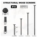 FMhotu #14 Heavy-Duty Wood Screws, Star Drive Deck Screws, Rust Resistant Timber Screws for Timber/Log/Landscaping Wood (2-7/8 Inch,30Pcs,Black) FMhotu #14 Heavy-Duty Wood Screws, Star Drive Deck Screws, Rust Resistant Timber Screws for Timber/Log/Landscaping Wood (2-7/8 Inch,30Pcs,Black)