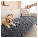 MYSKY HOME 100% Waterproof Couch Cover for Dog, Plush Pet Couch Covers for Sofa Washable, Couch Covers for 2 Cushion Sofa Pet Friendly, Non-Slip Sofa Covers Slipcover Protector, Dark Grey, 35\'x63\' MYSKY HOME 100% Waterproof Couch Cover for Dog, Plush Pet Couch Covers for Sofa Washable, Couch Covers for 2 Cushion Sofa Pet Friendly, Non-Slip Sofa Covers Slipcover Protector, Dark Grey, 35\'x63\'