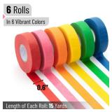 Mr. Pen- Colored Masking Tape, Colored Painters Tape for Arts and Crafts, 6Pack, 0.6\' x15Yard Drafting Tape, Craft Tape, Labeling Tape, Paper Tape, Colored Tape Mr. Pen- Colored Masking Tape, Colored Painters Tape for Arts and Crafts, 6Pack, 0.6\' x15Yard Drafting Tape, Craft Tape, Labeling Tape, Paper Tape, Colored Tape