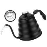 Tea Kettle with Thermometer Pot Black Stovetop Tea Kettle 40oz Gooseneck Kettle Teapot Pour Over Coffee Kettle with Thermometer,1200ml,5 Cup,Black,1Pack Tea Kettle with Thermometer Pot Black Stovetop Tea Kettle 40oz Gooseneck Kettle Teapot Pour Over Coffee Kettle with Thermometer,1200ml,5 Cup,Black,1Pack